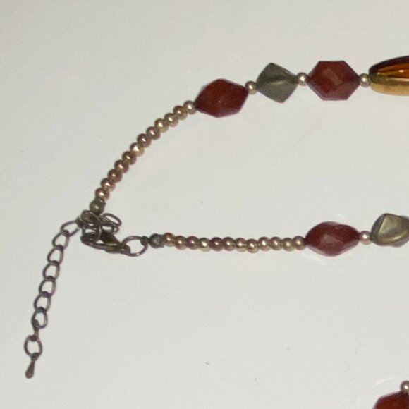 Vintage Long Necklace Brown Tones Plastic Beads 38 inches - Picture 5 of 6